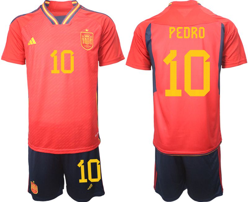 Men 2022 World Cup National Team Spain home red #10 Soccer Jerseys->spain jersey->Soccer Country Jersey